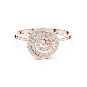 Anillo de oro macizo de 14k para mujer con diamante de corte redondo minimalista en forma de flor, ideal para regalo, compromiso, aniversario, boda. - Product Image 5