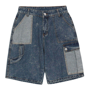 Shorts en jean stretch pour hommes, bleu et noir, personnalisables - Product Image 5