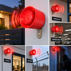 Marteau de secours AWL136 24V avec alarmes audiovisuelles rouges et stroboscope LED en plastique - Product Image 3