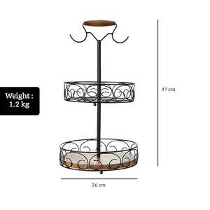Grand panier de rangement industriel en métal robuste pour la maison, la cuisine, le garde-manger, l'organisateur de rangement pour étagères - Product Image 4