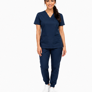 Uniforme Médico para Mujer al por Mayor, Traje de Enfermería, Tela Suave y Elástica, Cuello en V, Conjunto de Ropa de Trabajo para Hospital y Clínica - Product Image 4