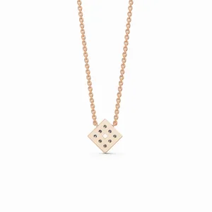 Collar de Diamantes Cultivados en Laboratorio con Diseño Único en Oro Rosa de 18K, Corte Redondo, 10 Piezas, para Compromiso y Boda - Product Image 4