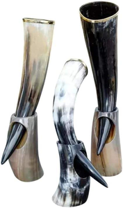 PERFECT ENTERPRISES Corne à boire polie de qualité supérieure, écologique, motif Corbeau Viking, pour reconstitutions païennes et nordiques, Corne des Vikings - Product Image 3