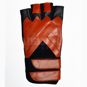 Gants de musculation demi-doigts robustes OEM en PU, unisexe, avec poignées, sangle de poignet réglable, antidérapants et rembourrés pour la gym - Product Image 4