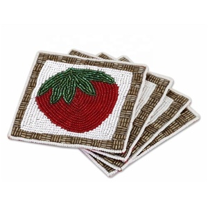 Glass Beaded Coasters Spiderweb Design Set of 4 Coaster for Dining <b>Table</b> Tea Cup <b>Coffee</b> Mugs Coaster for Home & Office <b>Table</b> Use - Product Image 5