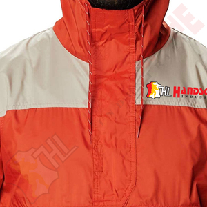 Mens Orange <b>Grey</b> Hooded Softshell <b>Jackets</b> Windbreaker Lightweight Sport Color Block Running Hiking Stylish Outerwear - Product Image 5