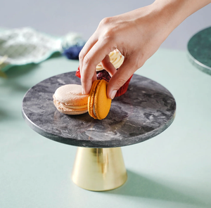 Support à gâteau en marbre et laiton à 2 niveaux, pour cupcakes et pâtisseries, pièces de décoration de gâteau, support à gâteau, best-seller en promotion - Product Image 5