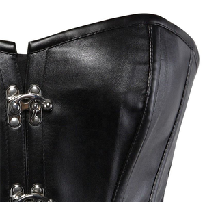 Corset en cuir véritable de qualité supérieure pour femme, gainant et personnalisé, avec clous métalliques, idéal pour le fitness - Product Image 6