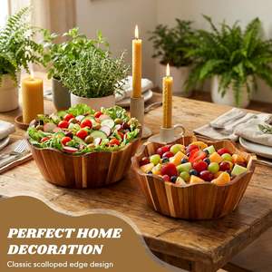 Tazón de Madera de Acacia para Frutas y Servir, Hecho a Mano, Rústico, Decorativo, para Frutas, Ensaladas, Bocadillos y Cocina - Product Image 4