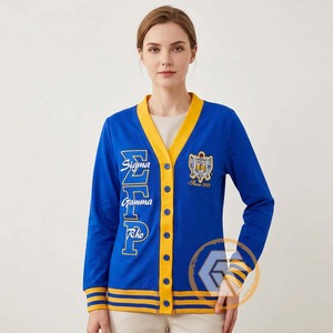 เสื้อคาร์ดิแกนปักอะคริลิค Sigma Gamma Rho แบบสั่งทำพิเศษ คุณภาพสูงสำหรับสตรี  ชุดลำลองฤดูหนาวสไตล์กรีก - Product Image 2