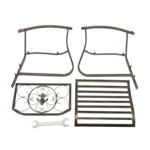 Sedia a dondolo da esterno in metallo con design a spirale per patio, portico o terrazza - Product Image 6