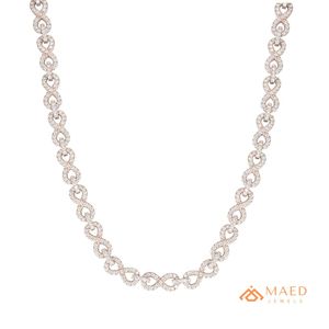 Collier en Moissanite Plaqué Or Rose, Chaîne Fine Tendance, Bijou Élégant avec Pendentif Infini, Style New York City - Product Image 1