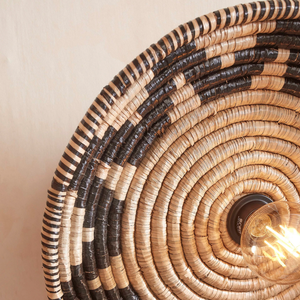 Zig Zag Seagrass Wall <b>Light</b> Plug-in Woven Seagrass Wall <b>Sconce</b> Natural Fiber Dish Boho Woven Wall Plate for Bedroom Living Room - Product Image 6