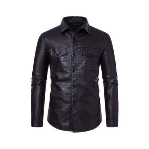Chaqueta de Cuero PU Personalizable para Hombre, de Alta Calidad, Ecológica, Estilo Casual, Cuello Alto, Diseño Vintage, Tallas Grandes, Invierno - Product Image 1