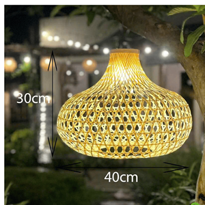 Lampe en bambou tissée à la main, décoration lumineuse artisanale en bambou pour intérieur contemporain, provenance Vietnam - Product Image 1