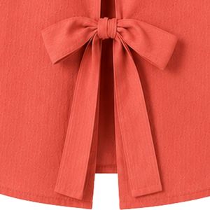 Customized Coral Embroidered Women Crop Shirt Short Sleeve Button Down Casual Summer Blouse Custom Logo <b>Linen</b> Blend Fashion <b>Top</b> - Product Image 6