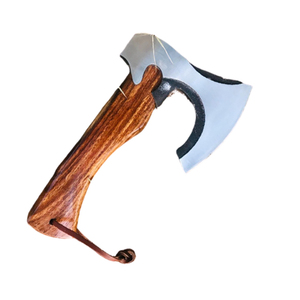 Handmade <b>Axe</b> Carbon Steel Blade Wood <b>Handle</b> With Leather Sheath Outdoor Mini <b>Axe</b> Custom <b>Axe</b> - Product Image 1