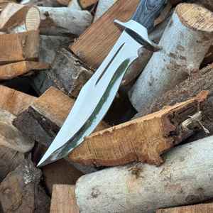 Couteau de chasse à lame fixe Product Palace LLC, couteau à dépecer en acier à haute teneur en carbone avec manche en bois, couteaux de chasse, cadeau pour lui - Product Image 4