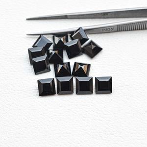 Piedra semipreciosa de corte cuadrado facetado de espinela negra Natural de 8mm Piedra preciosa suelta de espinela de calidad premium de fabricante verificado - Product Image 1