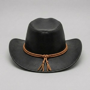 Chapeau haut de forme victorien en cuir fait main, style classique, couronne haute, chapeau de costume vintage pour mariages gothiques, événements steampunk et événements historiques - Product Image 1