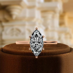 Anillo de Diamante Cultivado en Laboratorio con Corte Marquesa de 1 Quilate, Anillo de Oro Blanco de 14K, Anillo de Boda Certificado por IGI, Anillo Solitario de Novia, Anillo Vintage - Product Image 3
