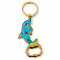 Porte-clés décapsuleur Dauphin de Trinité-et-Tobago en alliage émaillé, souvenir, vente en gros, logo personnalisé