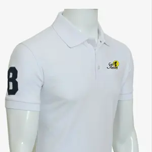 남성 현대 맞는 짧은 소매 폴로 T 셔츠 100% 면 사용자 정의 로고 골프 폴로 유니폼