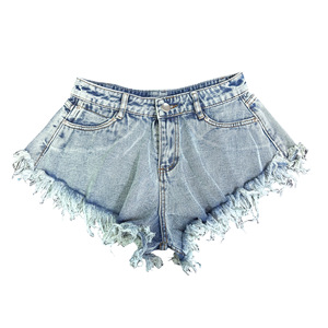 Nuevos Shorts Vaqueros de Estilo Europeo Americano para Mujer, Desgastados, de Cintura Alta, Sueltos, con Flecos y Pierna Ancha - Product Image 5
