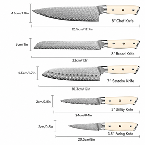 5-Piece 67-Layer Damascus Steel Handmade Chef Kitchen <b>Knife</b> <b>Set</b> with Ambidextrous RESIN Handle - Product Image 6