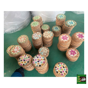 Sous-verres en rotin tressé, origine Vietnam, fabriqués à la main, écologiques, en fibres, pour la protection des tables de restaurant - Product Image 6