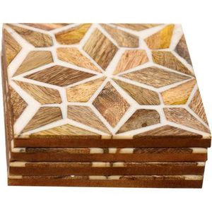 Eco Friendly Wooden Coaster Drink <b>Mat</b> Reusable Drink <b>Mat</b> Heat Resistant for Modern Home Cafe <b>Bar</b> Available At Reasonable Price - Product Image 4