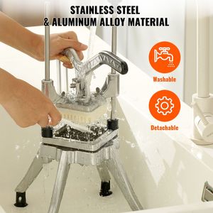 Affettatrice Professionale Kattex per Verdura e Frutta con Lama da 3/8'', Taglierina per Patatine Fritte e Affettatrice per Cipolle in Acciaio Inox - Product Image 3