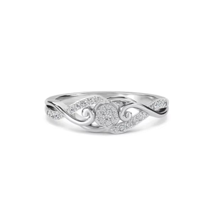 ZAWO HOUSE Women Vintage Style Diamond <b>Ring</b> Curved Band Engagement <b>Ring</b> Elegant <b>Silver</b> Color Wedding Proposal Jewelry for Women - Product Image 6