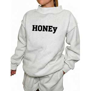 OEM Premium Women <b>Mock</b> <b>Neck</b> Sweatshirt Soft 100% Cotton Oversized Pullover Winter Casual Streetwear <b>Top</b> Front Logo OEM Service - Product Image 5