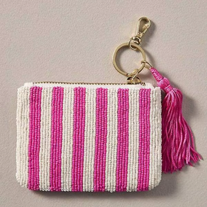 Pochette à monnaie brodée de perles style festival, personnalisée avec perles de verre, cadeaux pour femmes, couture et broderie - Product Image 1