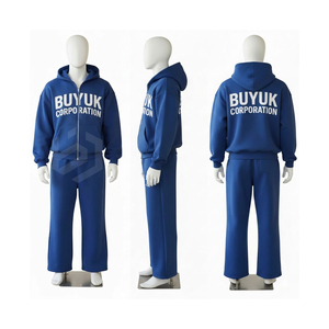 Chándal con capucha y cremallera para hombre, estilo holgado, con estampado, lavado ácido, ecológico, 100% algodón polar, ligero, cómodo y oversize - Product Image 6