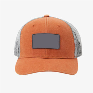 Wholesale 5 Panel <b>Men</b> <b>Hats</b> Custom Logo Plain Mesh <b>Hats</b> Casual Black In 2 Colours Orange and Gray Trucker <b>Hats</b> - Product Image 1