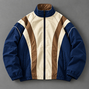 <b>Men's</b> Color Block Racer <b>Jacket</b> Windproof Stand Collar Zipper Autumn Sporty Outerwear winter <b>pullover</b> windbreaker <b>jacket</b> - Product Image 2
