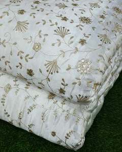 Custom Design Sequin Embroidery Fabric Luxury Beaded Lace Fabric African Fashion Dress Material - Product Image 1