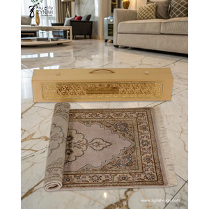 Alfombra Persa Anudada a Mano para Oración, de Lana y Seda, con Medallón Floral, Tapete Islámico para Namaz, de Pelo Corto, Hecho a Mano, para el Hogar o Mezquita - Product Image 1