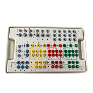 Plateau d'instruments chirurgicaux dentaires avec outils d'implantation codés par couleur, manuels et électriques, plusieurs couleurs, instruments dentaires de haute qualité, certifiés CE - Product Image 1