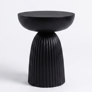 Modern Black Pedestal Bathroom Side <b>Table</b> - Product Image 2