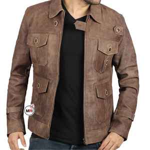 Nouvelle veste en cuir pour homme de qualité supérieure, élégante, de marque, coupe-vent, matelassée, pour l'automne et l'hiver, taille XL - Product Image 1