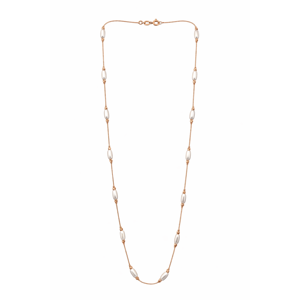 Collar de Perlas Ovaladas en Oro Rosa de 18K de Revalia Fashion para Mujer, Cadena Minimalista, Joyería Elegante - Product Image 3