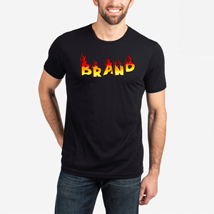 Men's Black Short Sleeve T-<b>Shirt</b> Silk Screen Printed <b>Flame</b> Logo Casual Wear O-Neck Loose Fit 100% Cotton Jersey Breathable - Product Image 6