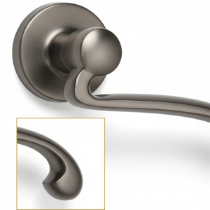 Luxury <b>Antique</b> <b>Black</b> Brass <b>Door</b> <b>Handle</b> Set | Elegant Curved Lever <b>Handle</b> with Round Rose for Classic Interior <b>Doors</b> - Product Image 2
