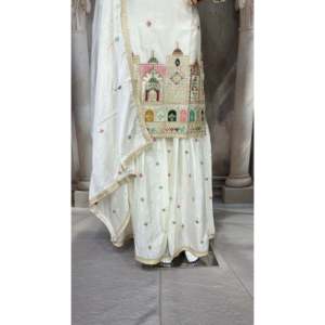 Conjunto de traje XL de diseñador con bordado de lentejuelas de múltiples agujas - Product Image 1