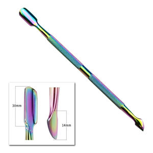 Pousse-cuticules carré en acier inoxydable réutilisable de qualité supérieure pour manucure en salon, double usage et logo personnalisé - Product Image 4