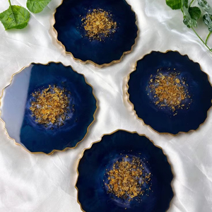 Modern Resin <b>Coaster</b> <b>Set</b> 5mm Thick Vintage Style for Minimalist Interior Design and Table Protection - Product Image 1