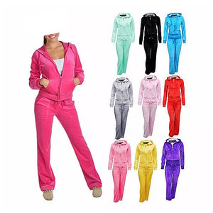 Tracksuits Rhinestones Logo Variety of <b>Colours</b> Women Velour Comfortable Tracksuit <b>Set</b> Fashionable Loungewear Matching - Product Image 6